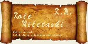 Kole Miletaški vizit kartica